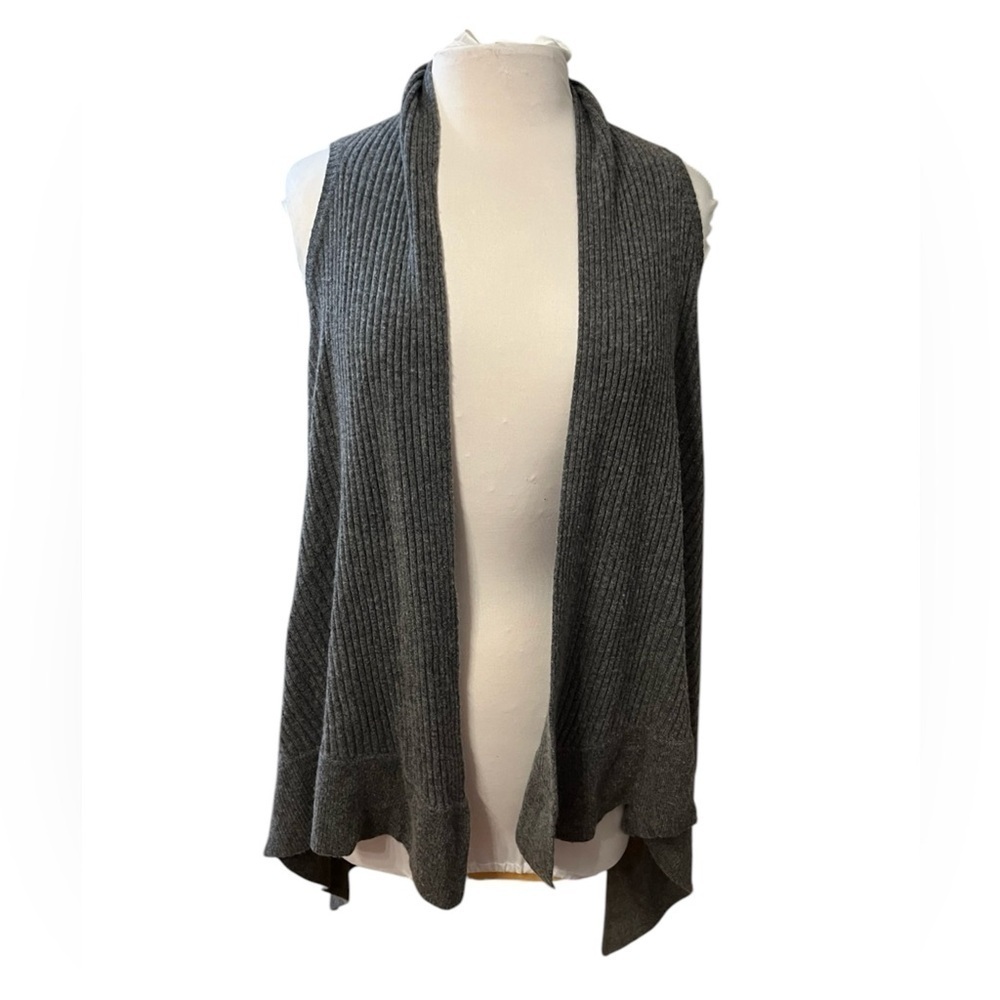 Alice + Olivia Waterfall Wool Cashmere Blend Open Front Sweater Vest - Medium